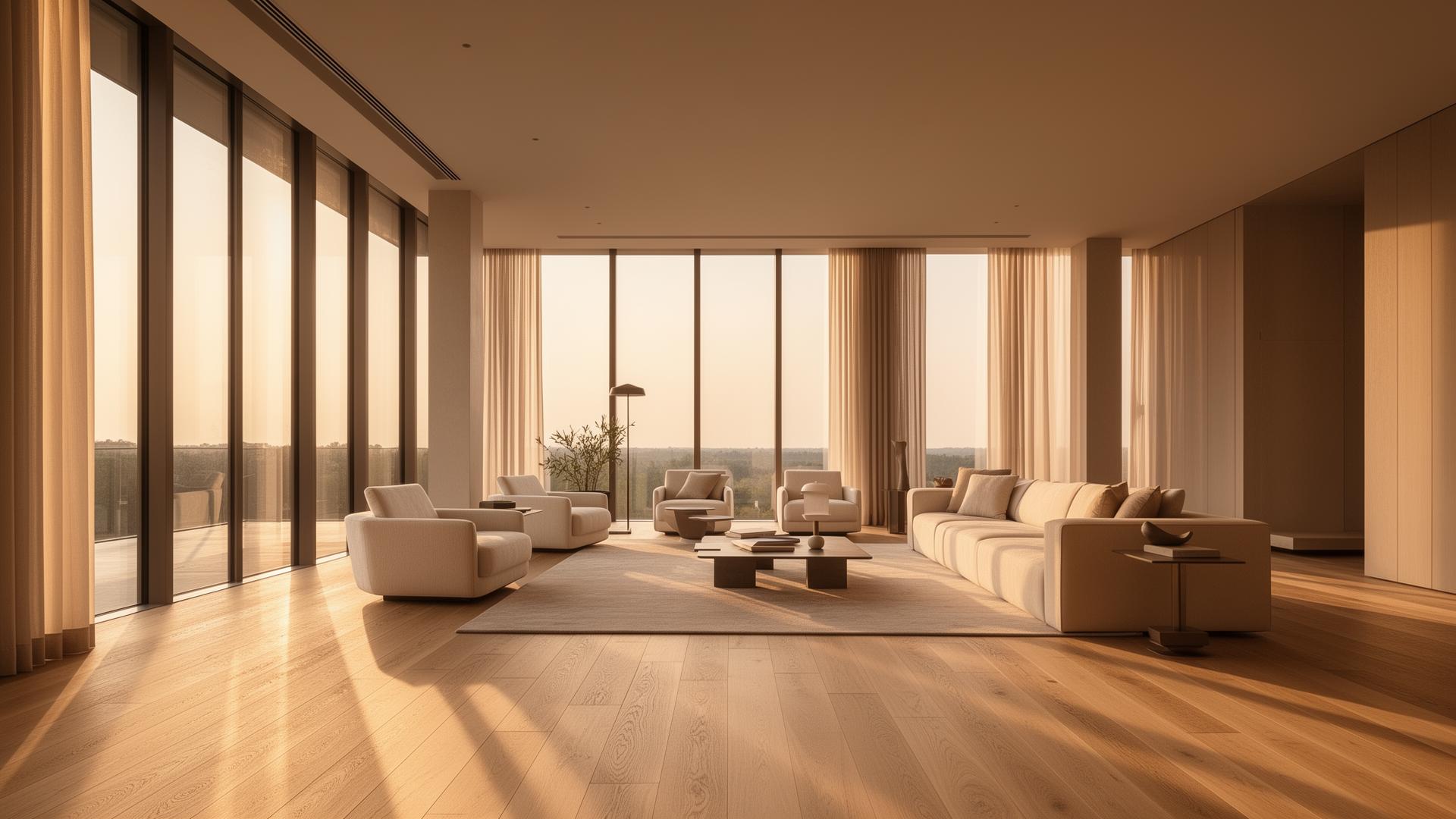 Interior contemporáneo con piso SPC premium Habita Deko