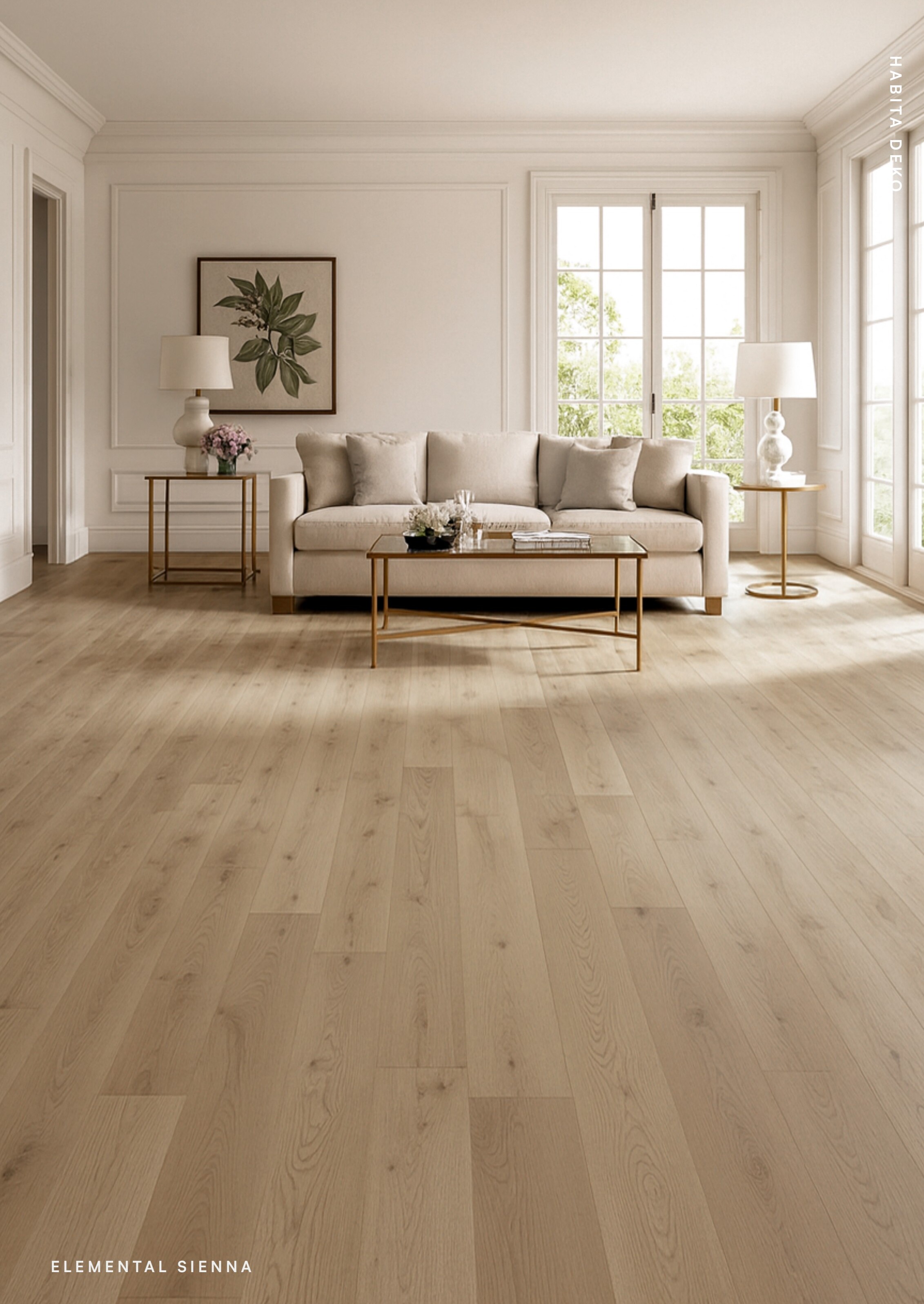 Interior con piso Sienna